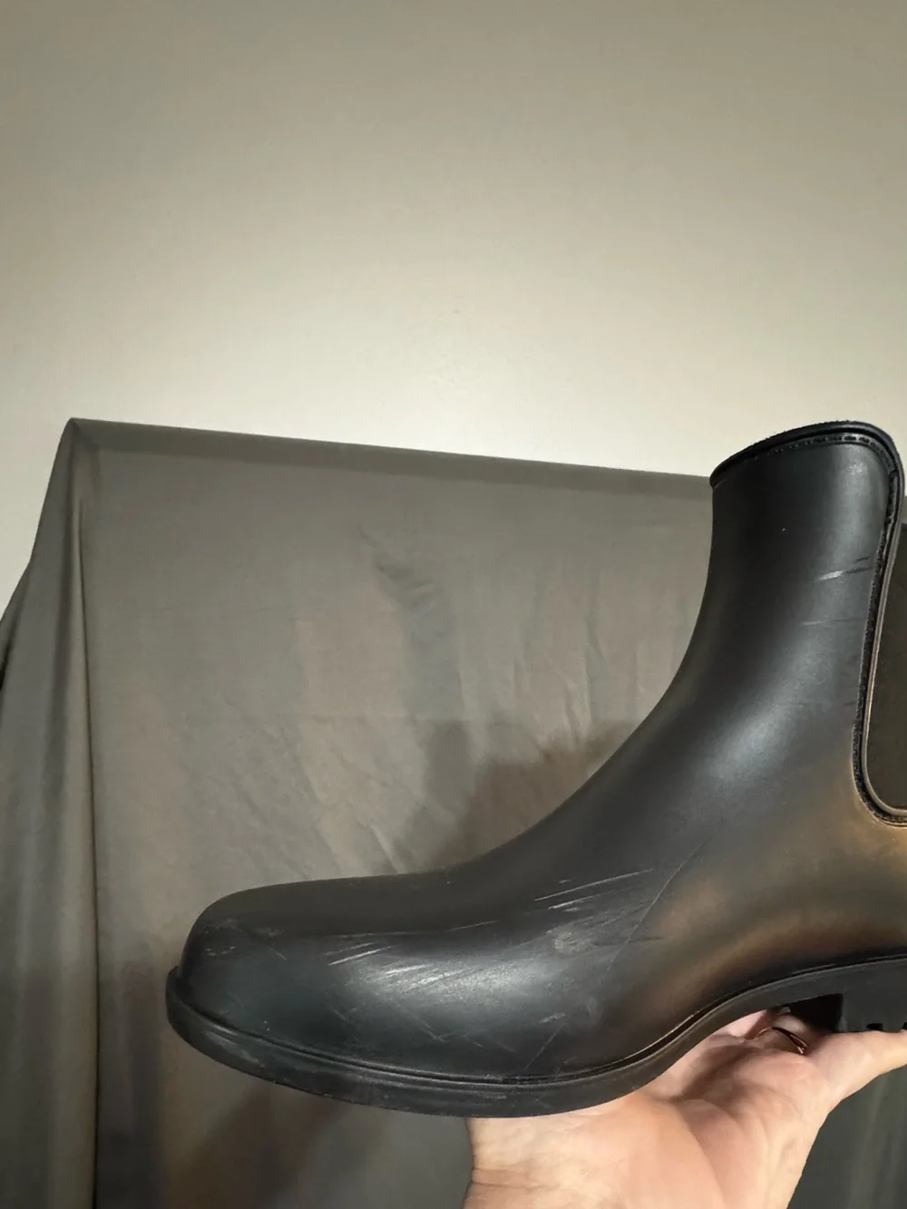 Women’s Black Chelsea Rain Boots - Slip-On Waterproof Ankle Boots